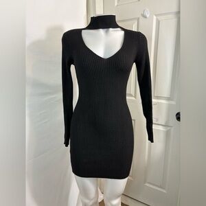 Elegant Black Long Sleeve Dress